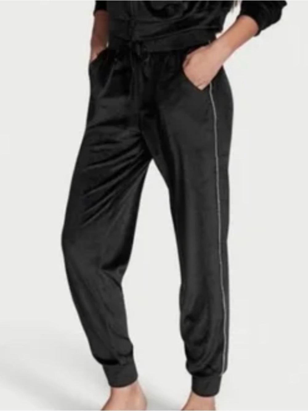 Victoria’s Secret Black Velour Lounge Jogger Pants